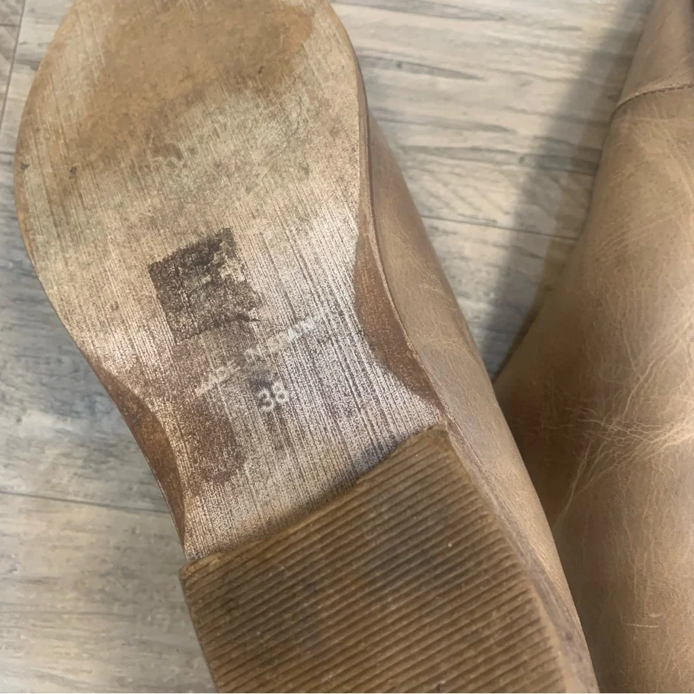 Free People Royale Distressed Leather Pointed Cut Out Flats - Picture 9 of 14